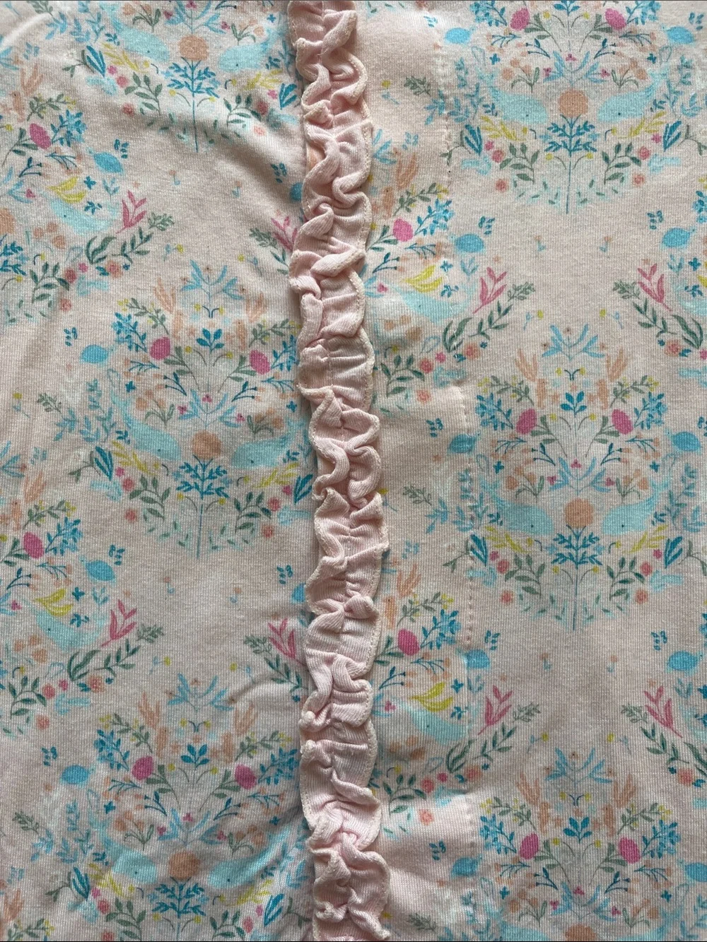 Magnetic Me Pink Floral Ruffle-Front Footed Pajama - Size 6-9 months